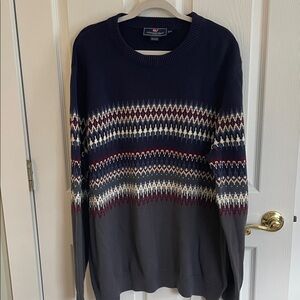 Vineyard Vines Navy and Gray Crewneck Sweater